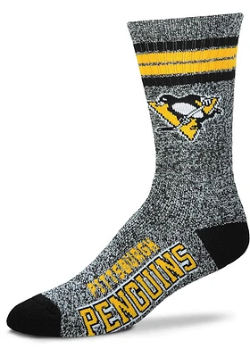 Pittsburgh Penguins Marbled Stripe Mens Crew Socks
