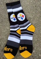 Pittsburgh Steelers Rainbow Stripe Mens Crew Socks