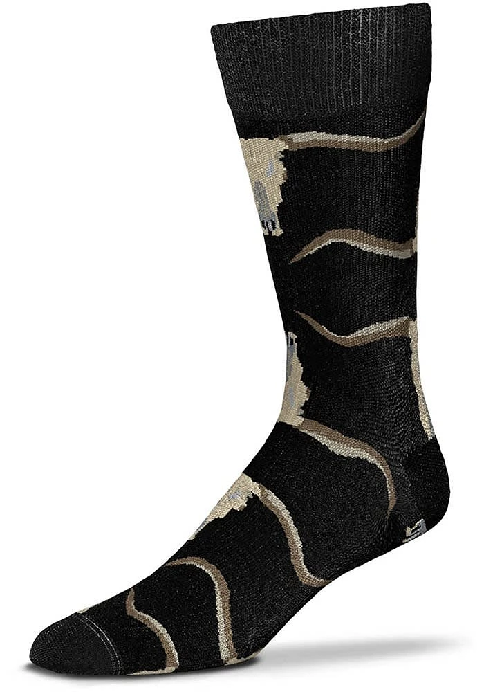 Texas Longhorn Skull Allover Mens Dress Socks
