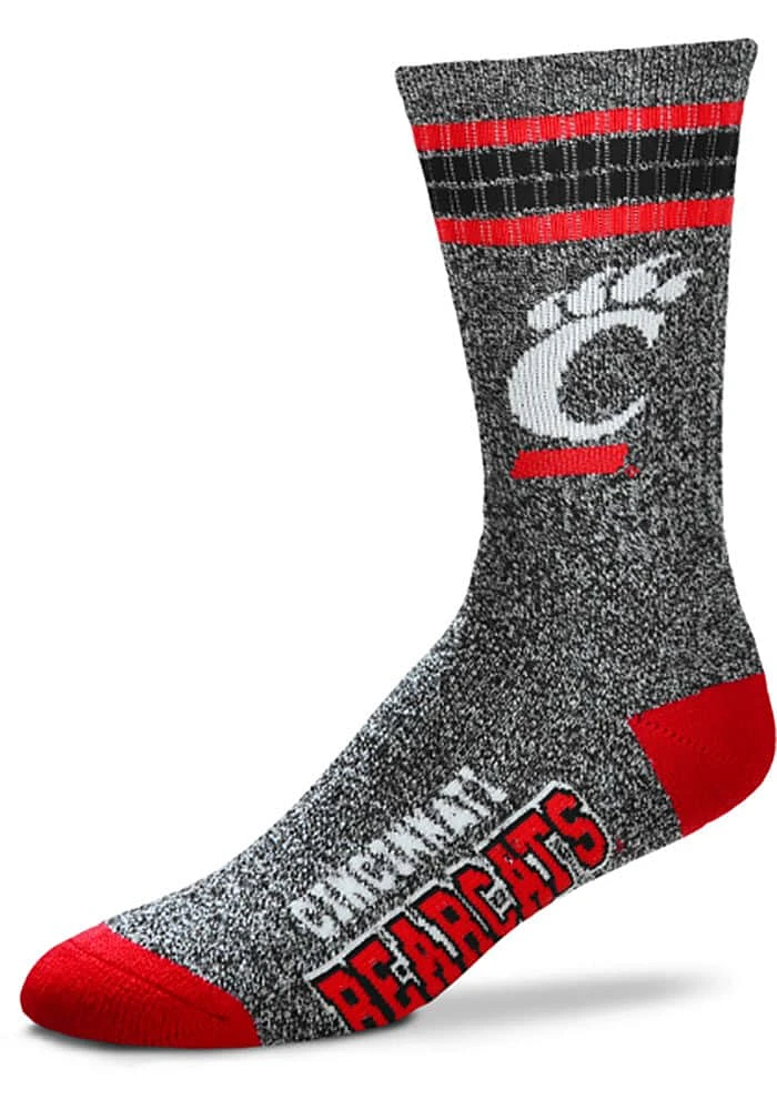 Cincinnati Bearcats Marbled 4 Stripe Deuce Mens Crew Socks