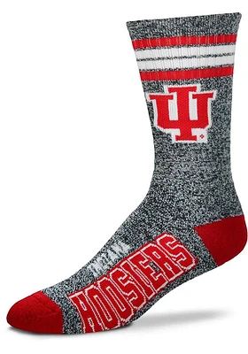 Indiana Hoosiers Marbled 4 Stripe Deuce Mens Crew Socks