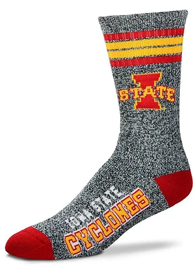 Iowa State Cyclones Marbled 4 Stripe Deuce Mens Crew Socks