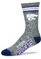 K-State Wildcats Marbled 4 Stripe Deuce Mens Crew Socks