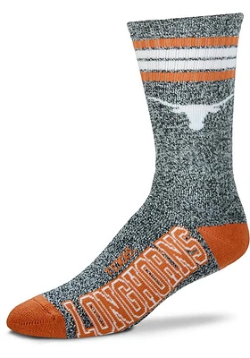 Texas Longhorns Marbled 4 Stripe Deuce Mens Crew Socks