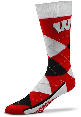 Wisconsin Badgers Team Color Mens Argyle Socks
