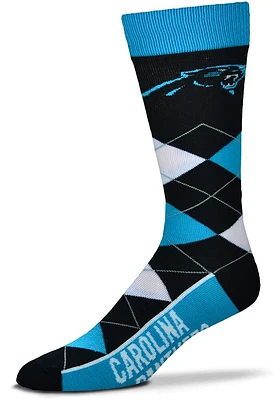 Carolina Panthers Team Logo Mens Argyle Socks
