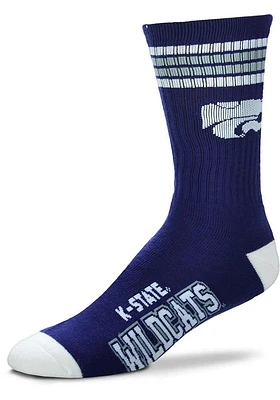 K-State Wildcats Purple 4 Stripe Deuce Youth Crew Socks