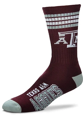Texas A&M Aggies Red 4 Stripe Deuce Youth Crew Socks