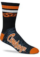Oklahoma State Cowboys Black Script Mens Crew Socks