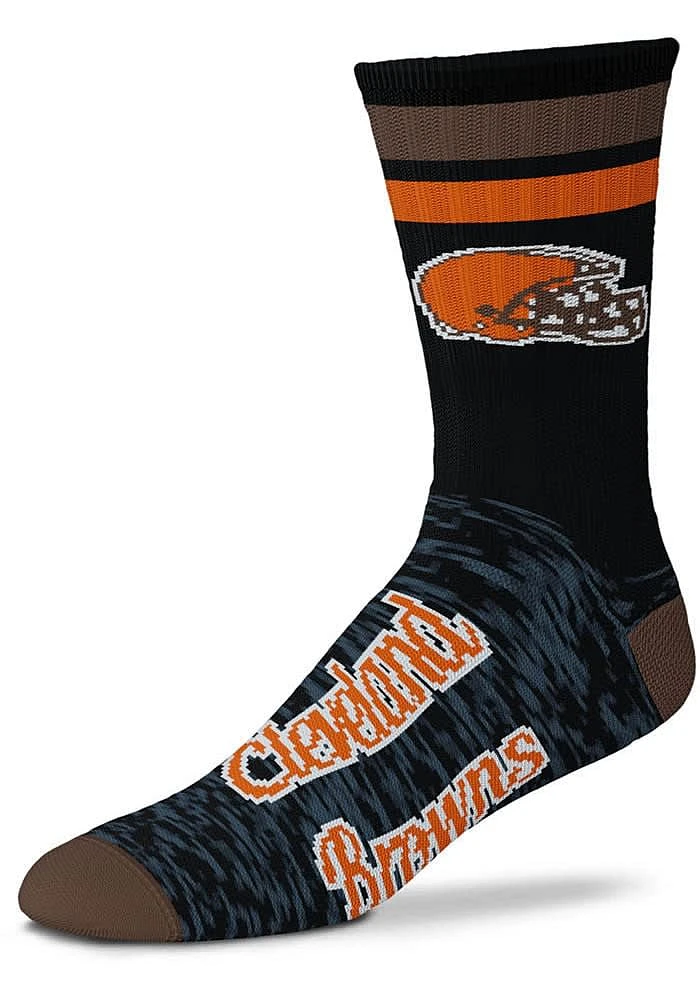 Cleveland Browns Black Script Mens Crew Socks