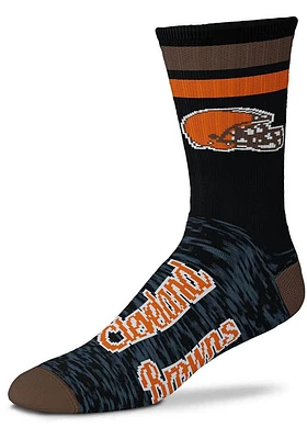 Cleveland Browns Black Script Mens Crew Socks