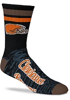 Cleveland Browns Black Script Mens Crew Socks