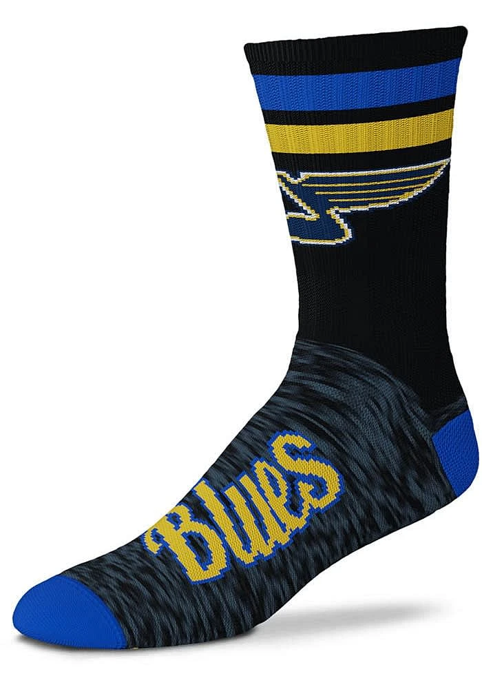 St Louis Blues Black Script Mens Crew Socks