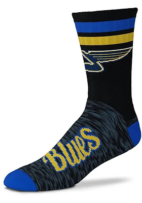 St Louis Blues Black Script Mens Crew Socks