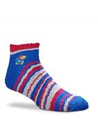 Kansas Jayhawks Muchas Rayas Fuzzy Womens Quarter Socks