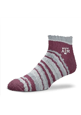 Texas A&M Aggies Muchas Rayas Fuzzy Womens Quarter Socks