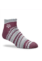Texas A&M Aggies Muchas Rayas Fuzzy Womens Quarter Socks