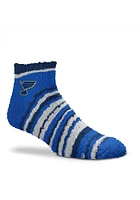 St Louis Blues Muchas Rayas Fuzzy Womens Quarter Socks
