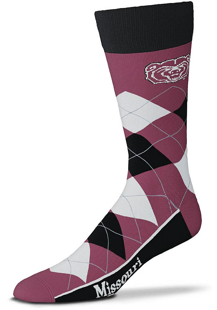 Missouri State Bears Team Logo Mens Argyle Socks