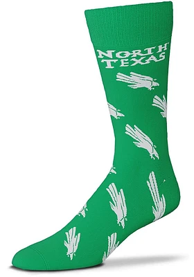 North Texas Mean Green Allover Print Mens Dress Socks