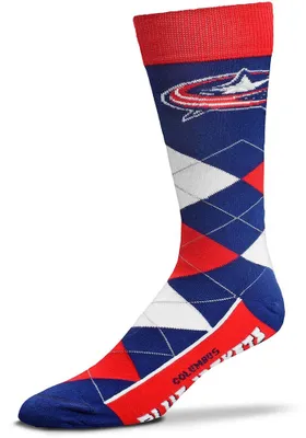 Columbus Blue Jackets Team Logo Mens Argyle Socks