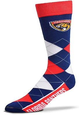 Florida Panthers Team Logo Mens Argyle Socks