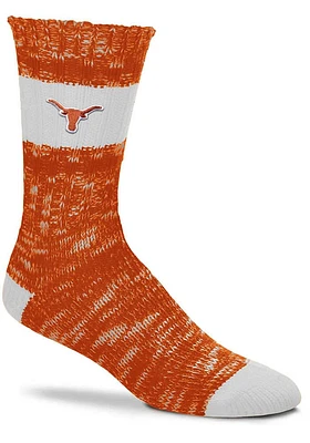 Texas Longhorns Alpine Stripes Womens Crew Socks