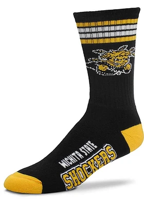 Wichita State Shockers Black 4 Stripe Deuce Youth Crew Socks
