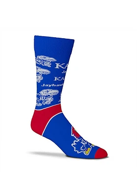 Kansas Jayhawks End to End Big Logo Mens Dress Socks