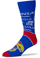 Kansas Jayhawks End to End Big Logo Mens Dress Socks