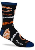 Chicago Bears End to End Black Mens Crew Socks