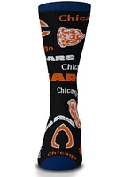 Chicago Bears End to End Black Mens Crew Socks