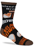 Cleveland Browns End to End Black Mens Crew Socks