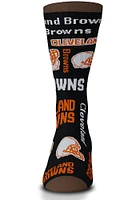 Cleveland Browns End to End Black Mens Crew Socks