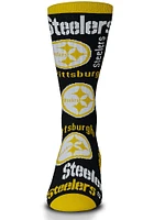 Pittsburgh Steelers End to End Black Mens Crew Socks