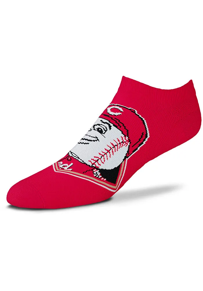 Cincinnati Reds Realistic Mascot Mens No Show Socks