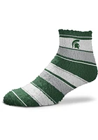 Michigan State Spartans Skip Stripe Womens Quarter Socks