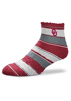 Oklahoma Sooners Skip Stripe Womens Quarter Socks