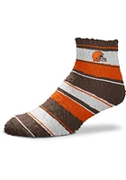 Cleveland Browns Skip Stripe Womens Quarter Socks