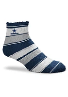 Dallas Cowboys Skip Stripe Womens Quarter Socks