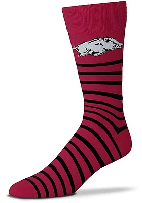 Arkansas Razorbacks Thin Stripes Mens Dress Socks