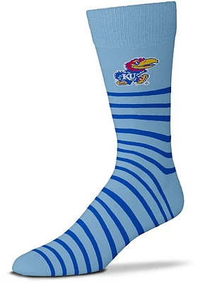 Kansas Jayhawks Thin Stripes Mens Dress Socks