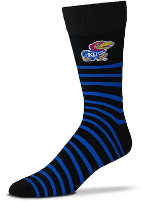 Kansas Jayhawks Thin Stripe Mens Dress Socks