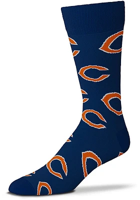 Chicago Bears All Over Logo Mens Dress Socks