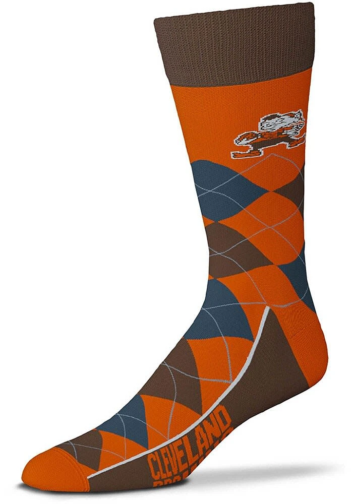 Cleveland Browns Argyle Lineup Brownie Mens Argyle Socks