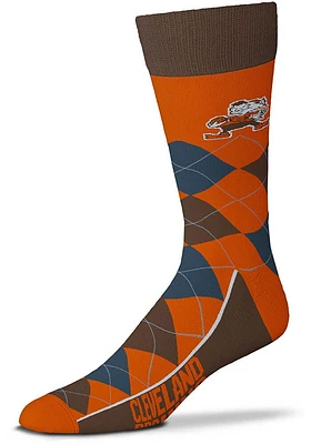 Cleveland Browns Argyle Lineup Brownie Mens Argyle Socks
