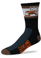 Cleveland Browns Dual Stripe Mens Crew Socks