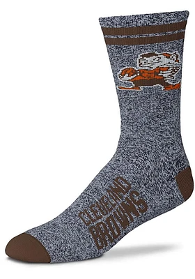 Cleveland Browns Two Stripe Marbled Mens Quarter Socks