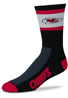 Kansas City Chiefs Dual Stripe Mens Crew Socks