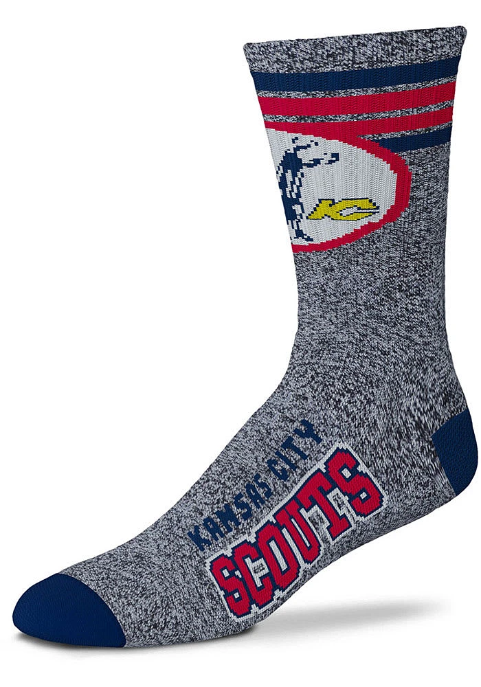 Kansas City Scouts 4 Stripe Deuce Mens Crew Socks